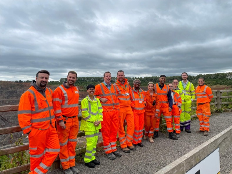 SHE Academy Costain colleagues on a site visit in PPE